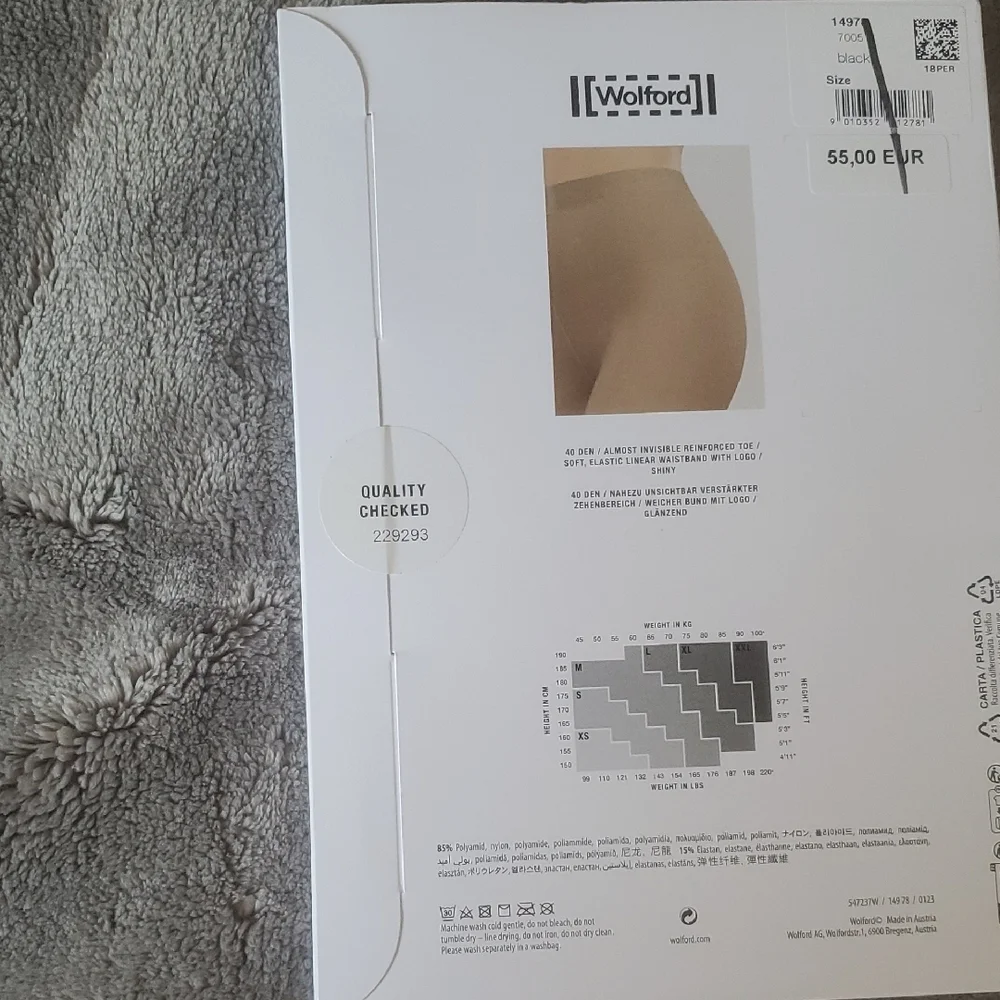 Wolford Neon 40 Tights - Black , Made In Austria, NEW - Picture 6 of 10